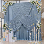 12ft x 10ft Dusty Blue Backdrop Curtains for Parties, Wrinkle Free 2 Panels Photo Backdrop Drapes Back Drop Cloth for Wedding Birthday Photography Background Decor - Image 4