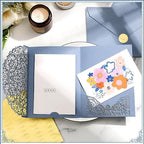 100 Set 5 x 7 Laser Cut Wedding Invitations, Dusty Blue - Image 6