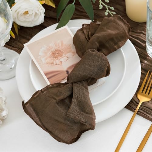 50 Pack Cheesecloth Napkins 20"x20" Brown Gauze Boho Bulk Napkins - Image 7