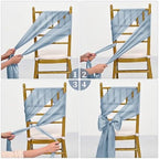 60 Pcs Dusty Blue Chair Sashes Satin Chair Bows Sashes for Party, Hotel, Wedding, Reception, Restaurant Event Decoration (7 x 108 inch) - Image 5