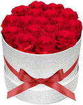 Prifroti 17 Red Flowers in Glitter Box, Birthday Gifts for Women, Preserved Flowers, Mothers Day Roses Gift for Mom by Prifroti