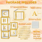 Ledido Transparent Balloon Boxes with 78 Letters Numbers for Custom Name - Image 2