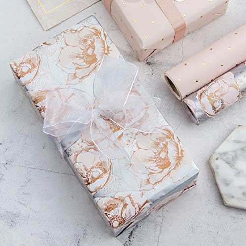 WRAPAHOLIC Wrapping Paper Roll - Elegant Floral and Lace Printed for Wedding, Birthday, Holiday, Party, Baby Shower - 4 Rolls - 30 Inch X 120 Inch Per Roll - Image 3