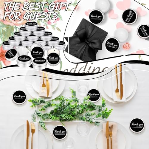 Mtlee 50 Pcs Black Wedding Thank You Candles Gifts for Guests Baby Shower - Image 4