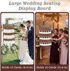 OurWarm Seating Chart for Wedding Reception Display, 29.5x16.5 Inch Rustic Wedding Seating Chart Board with Display Stand, Please Find Your Seat Sign for Baby Shower Wedding Reception Decorations - Image 5