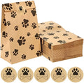 Meanplan 200 Pcs Paper Paw Bags with Footprint Paper Dog Treat Bags Bulk for Lunch Snacks Bread Candy Sandwich Popcorn Cookies Food Party Favors (Brown) by Meanplan