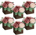 Dusty Pink & Champagne Dining Table Centerpiece Set of 6 by DIYDOFUN