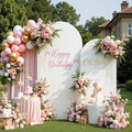 Set of 2 Arch Backdrop Cover, White, 7.2FT & 6FT by Newleafly