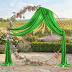 Pack of 2 Wedding Arch Drape Panel Fabric 30" x 75ft - Green - Image 3