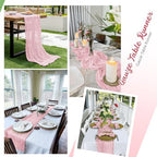 16 Pack Light Pink Cheesecloth Table Runners 20x120 Inch Gauze Table Runner Cheese Cloth 10FT Pink Table Runner Rustic Sheer Runner for Wedding Birthday Party Baby Shower Table Decor - Image 5