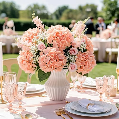 Auihiay 64Pcs Hydrangea Artificial Flowers, Silk Hydrangeas Decor - Image 6