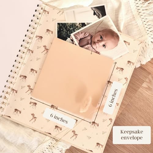 Peachly Unisex Baby Memory Book - First Year Baby Book Keepsake - Forest - Image 6