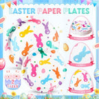 Honeydak 210 Pcs Easter Plates and Napkins Serve 30 Pastel Colorful Bunny 7" and 9" Rabbit Plates Napkins and Forks Tableware for Spring Holiday Easter Party Table Decor Supplies - Image 4