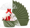 10PACK Baskets for Gifts Empty, 12"x 8"x 5" Woven Gift Baskets with Gift Bags and Bows, Empty Gift Baskets for Christmas, Baby Gift Basket for Nursery, Shelf Small Storage Basket with Handles, Green by AFOROEOA