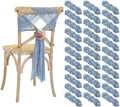 50 PCS Cheesecloth Chair Sashes Bows Wedding Aisle Decorations Chair Ribbon Ties Back Sash for Wedding Party Events Banquet Chair Cover Decoration (Dusty Blue) by Lumaycens