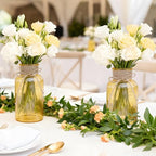 6 Pack Mason Jar Vases for Centerpieces, Gold Glass Flower Vase - Image 5