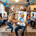 6 Sets Blindfolded Feed Me Shower Games Feed The Funny Blindfolded Food Feeding Board Gender Reveal Game Activities for Guests Photo Booth Props Family Reunion Party Supplies(male) - Image 5