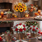 12 Pcs Wooden Vase for Centerpieces Wedding Flower, L+m+s - Image 4