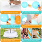 2 Sets Adjustable Balloon Column Stand Kit with Bases（Orange Teal Blue） - Image 4