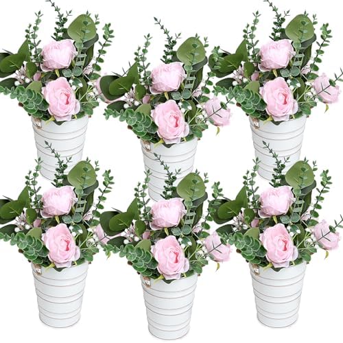 Wedding Pink Flower Table Centerpieces - 6 PCS, 10 Inches by DIYDOFUN