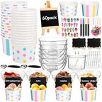 264Pcs Ice Cream Party Supplies Summer Ice Cream Bar Serves 60 Guests - Image 7