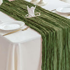 Sioloc 5 Pack Moss Green Cheesecloth Table Runner 120'' x 35'',Spring Easter Decor Soft Gauze Boho Wedding Table Decor for 10ft Table Birthday Party,Baby Shower, Bridal Shower, Home & Event Decor - Image 6