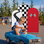 3 Pack Racing Theme Checkered Arch Backdrop Cover Set, Red - Image 6