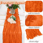 16 Pack Orange Cheesecloth Table Runners 20x120 Inch Gauze Table Runner 10FT Easter Cheese Cloth Table Runner Rustic Sheer Runner for Wedding Baby Shower Birthday Party Table Decor - Image 3