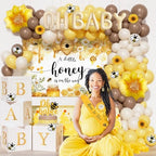 Bee Baby Shower Decorations for Boy or Girl – 111PCS Honey Bee Theme Party Supplies with Backdrop, Balloon Garland, Tablecloth, Boxes, Sash and Badges - Image 6
