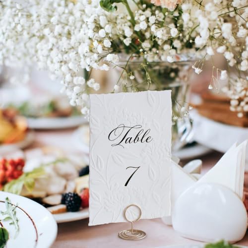 Eaasty 20 Pcs Deckled Edge Table Number 1-20 with Holder for Wedding, Black - Image 6