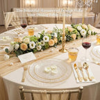 DaYammi 350PCS Gold Glitter Plastic Dinnerware Set for 50 Guests - Image 5
