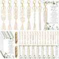 Ecation 36 Sets Boho Baby Shower Favors for Guests Macrame Keychains with Eucalyptus Leaf Thank You Cards Bulk Crochet Tassel Key Rings Bohemian Baby in Bloom Party Favor for Return Gift Souvenir by Ecation