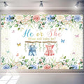 20x10 FT Gender Reveal Backdrop Blue Pink Bear Boy or Girl Background Sign Decorations Banner New Born Baby Shower Baptism Kids Birthday Party Photo Shoot Supplies (He or She) by Unknown