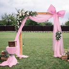 Canlierr Extra Large Pink Organza Bow Decorations 39 x 59 Inch Giant Pink Tulle Bow with Tie and Long Ribbon Tails for Wedding Valentines Party Backdrop Coquette Room Wall Decoration - Image 6