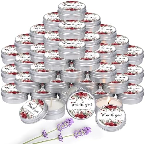 MTLEE 50 Pcs Summer Wedding Candles Gift Favors for Guests 1 Oz by MTLEE
