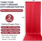 10ft×15ft Red Backdrop Curtain for Wedding Parties - Image 6