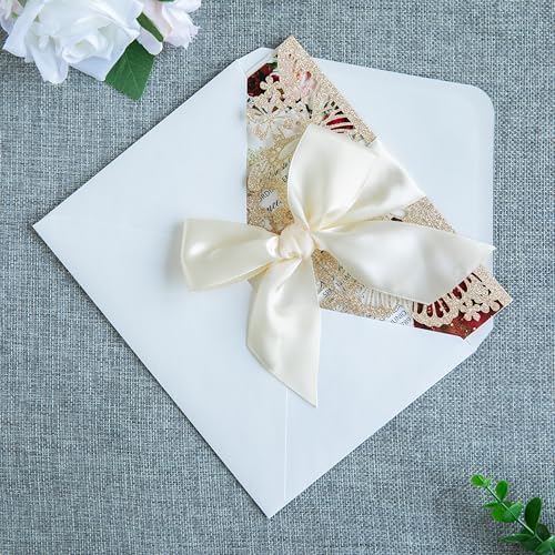 20 PCS 5.12x7.2 Butterfly Personalized Quinceanera Invitation, Customized XV Anos Laser Cut Invitation Cards with Envelopes (20 PCS Light Gold Personalized) - Image 5