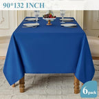 VidaFete 6 Pack 90 * 132inch Royal Blue Rectangle Tablecloth for 6ft Tables - Image 4