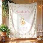 Silly Goose Baby Shower Backdrop, Personalized Vintage Goose Welcome Banner, Pink Floral Coquette Nursery Sign, Cute Goose on the Loose Party Decor, Girl Baby Sprinkle Tapestry Photo Booth Banner by Unknown