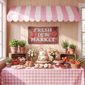 Tallew 3 Pcs Locally Grown Baby Shower Decorations Farmers Market Party Decor with 3D Awning Locally Grown Baby on the Way Sign 54 x 108" Check Tablecloth for First Birthday Farmers Market (Pink) by Tallew