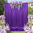 10ftx10ft Shimmer Purple Sequin Backdrop Curtain for Parties-2 Panels 5x10ft Thick Wrinkle Free Glitter Backdrop Drapes Photo Back Drop Curtains for Girl Birthday Wedding Photography Background by LeegleriTableSkirt