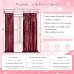 Sequin Curtain 4 Panels 2x8FT Burgundy Sequin Backdrop for Wedding Decor - Image 7