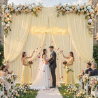 50x10FT Backdrop Curtains with Rod Pockets - Wrinkle Free Photo Stage Backdrop 10 Panels Curtains Drapes for Photography Wedding Party Baby Shower Decorations (Champagne) - Image 4
