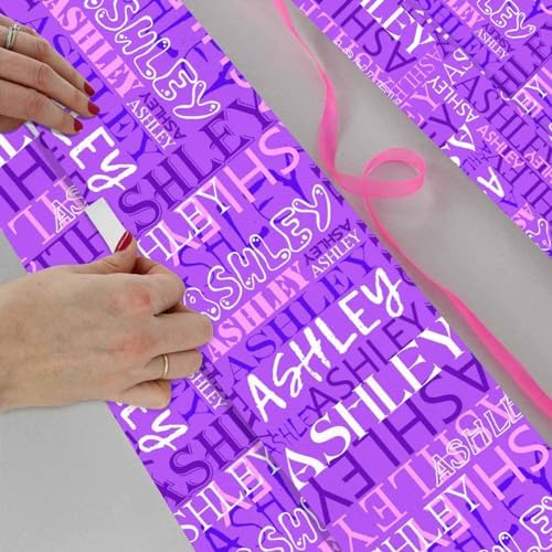 AOFUN Custom Wrapping Paper Custom Name Wrapping Paper Christmas Paper Wrap Fashion Birthday Gift Fashion Birthday Gift Personalized Gift Wrap Paper 3 Rolls 58" x 23" - Image 4
