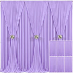 6 Panels Lavender Backdrop Curtain for Parties Wedding Wrinkle Free Light Purple Photo Curtains Backdrop Drapes Fabric Decoration for Baby Shower Photoshoot 30ft(W) x 10ft(H) by Tao-GePartyDecorations