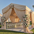 10 Panels 5ft(W) x 20ft(L) Soft Tan Ceiling Drapes for Wedding Parties by PartyVillage
