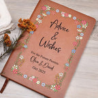 Hilis Jewelry Personalized Baby Shower Guestbook Journal, Custom Vegan Leather Notebook Advice & Wishes for Baby and Parents, Baby Girl Boy Keepsake Memory Book Gift C06 - Image 2