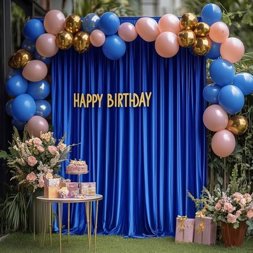 Wokceer Royal Blue Backdrop Curtain Drapes for Parties, 2Pack 10x8FT - Image 3