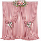 20ft x 10ft Rose Gold Sequin Backdrop Curtains for Party Wedding Shimmer Curtain Backdrop Prom Sparkly Glitter Fabric Photo Backdrop Drapes for Birthday Party Photography Baby Shower 5x10FT, 4 Panels by Tao-GePartyDecorations
