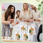 38Pcs Baby Shower Prizes for Game Winners Bamboo Cheese Board Fork Butter Spreaders Coasters Towel Artificial Potted Plant Gift Bag for Baby Shower Bridal Shower Favors (4 Sets, Bamboo Square Shaped) - Image 6